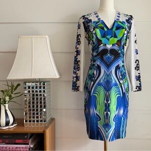 Just Cavalli Printed Mini Dress Y2K Cyber Butterfly Star Print size 42/ US S/M